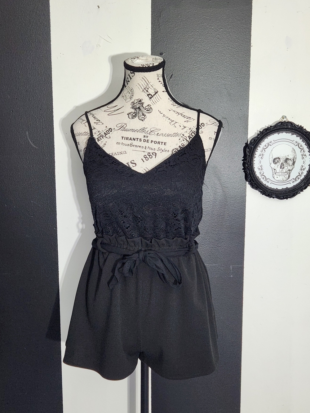 Revamped Black Lace Romper